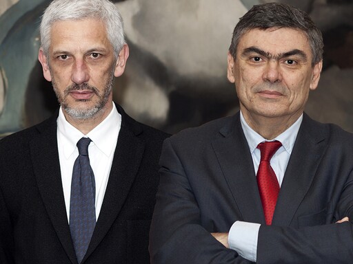 António Feijó e António Cruz Serra na Fundação Calouste Gulbenkian